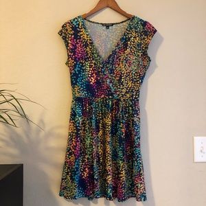 Multi Colored Wrap Dress